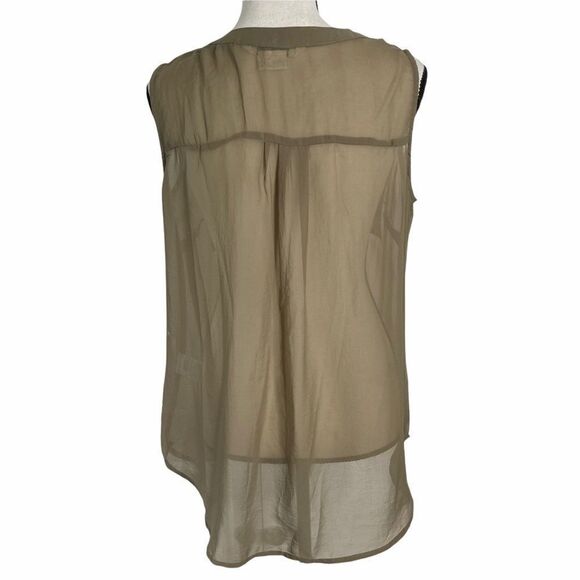 Como Tan Sheer Sleeveless Shell Size Large - Picture 3 of 9